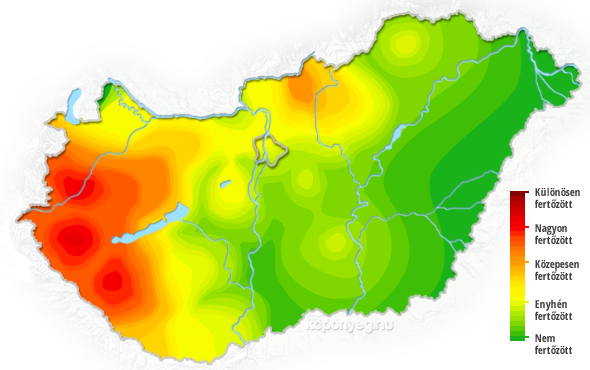 kullancs térkép magyarország 2014 Kullancsveszély   ezek a legfertőzöttebb területek   Hasznos  kullancs térkép magyarország 2014